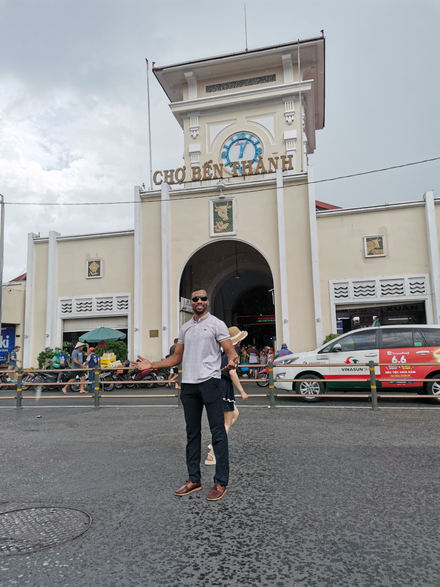 Mounir outside Bến Thành Market in Ho Chi Minh City, Vietnam